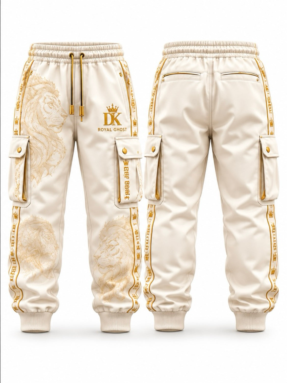 Sovereign Ivory Cargo Jogger — front and back view